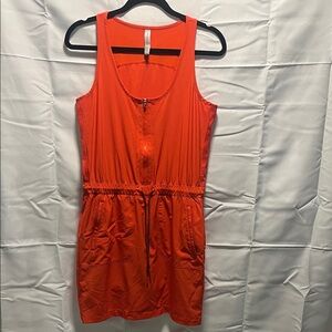 Athleta Orange Sleeveless Athletic Dress